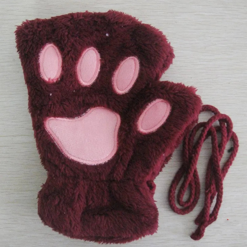 Guantes con forma de pata de gato 