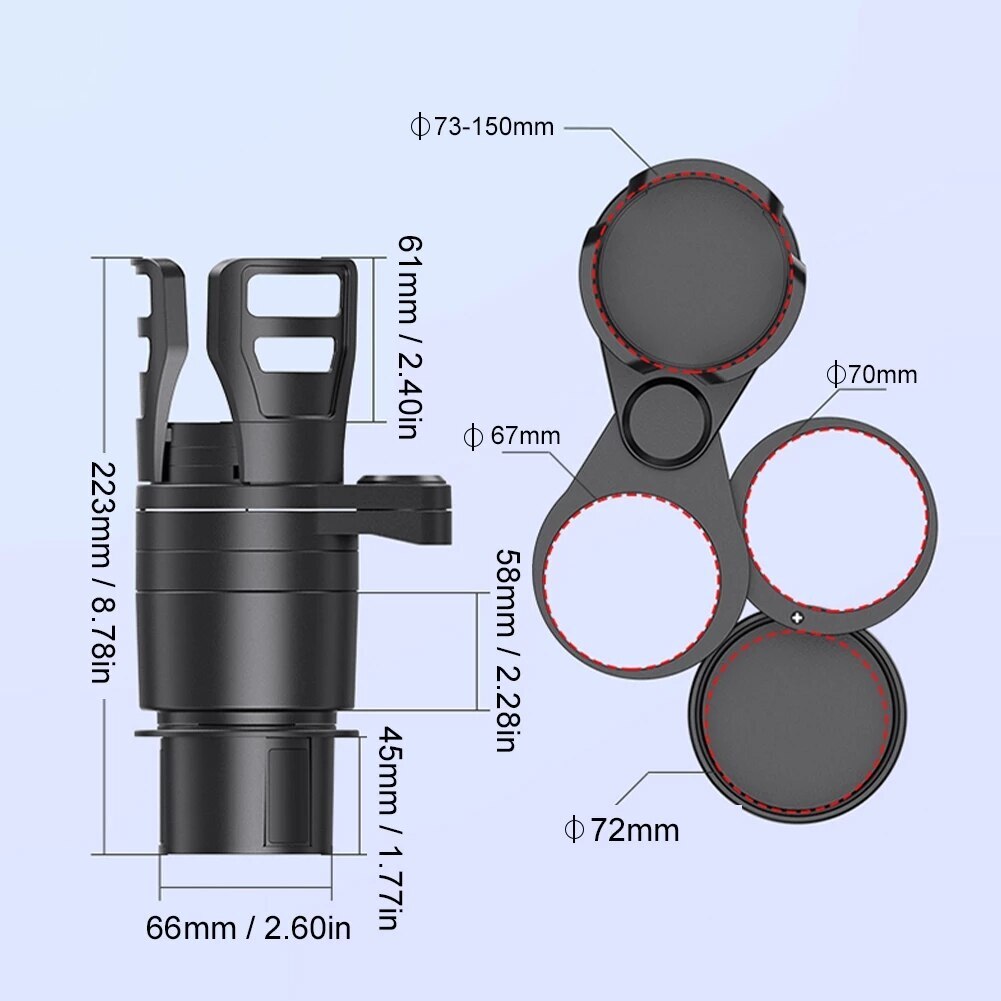 Portavasos multifuncional para coche