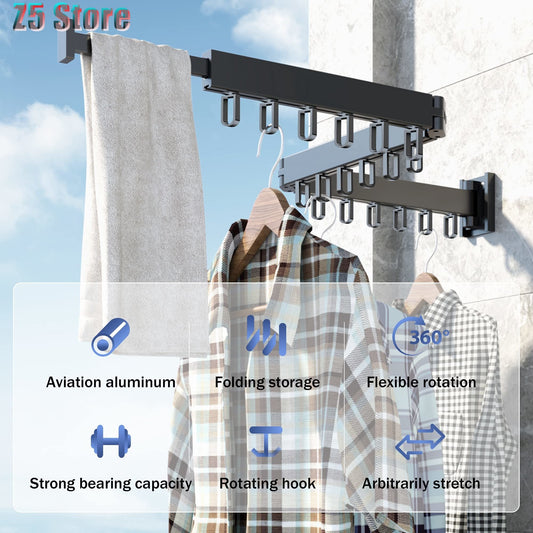 Folding Clothes Hanger - HOW DO I BUY THIS 1 rod black 6 hook