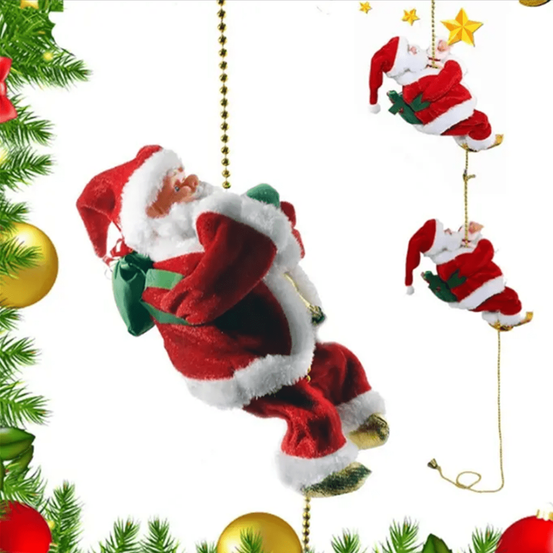 Animated Santa Claus Climbing Up Ladder-Rope - Muscial CLIMBING UP ROPE