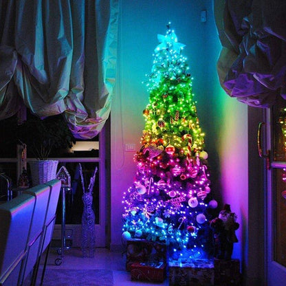 Luces de hadas con control por aplicación para decorar el árbol de Navidad 