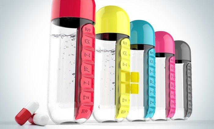 Vitamins Organizer Water Bottle - HOW DO I BUY THIS Red