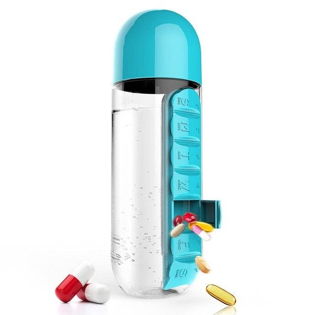 Vitamins Organizer Water Bottle - HOW DO I BUY THIS Black